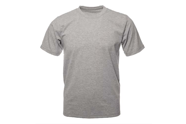 plain round neck grey color tshirt
