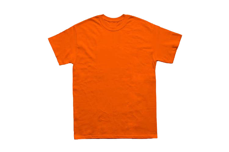 plain round neck orange  color tshirt
